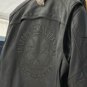 HARLEY DAVIDSON REFLECTIVE SKULL LEATHER JACKET